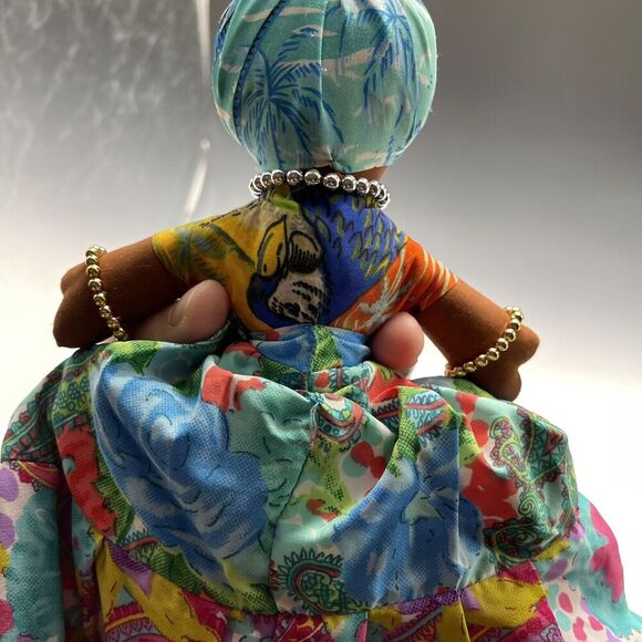 Vintage Topsy Turvy Cloth Doll 2 Sided Flip Dress Faces Barbados Handmade - Picture 6 of 6